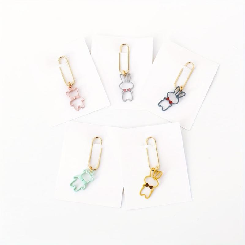 10pcs Cartoon Animal Bow Tie Bunny Bear Paper Clips
