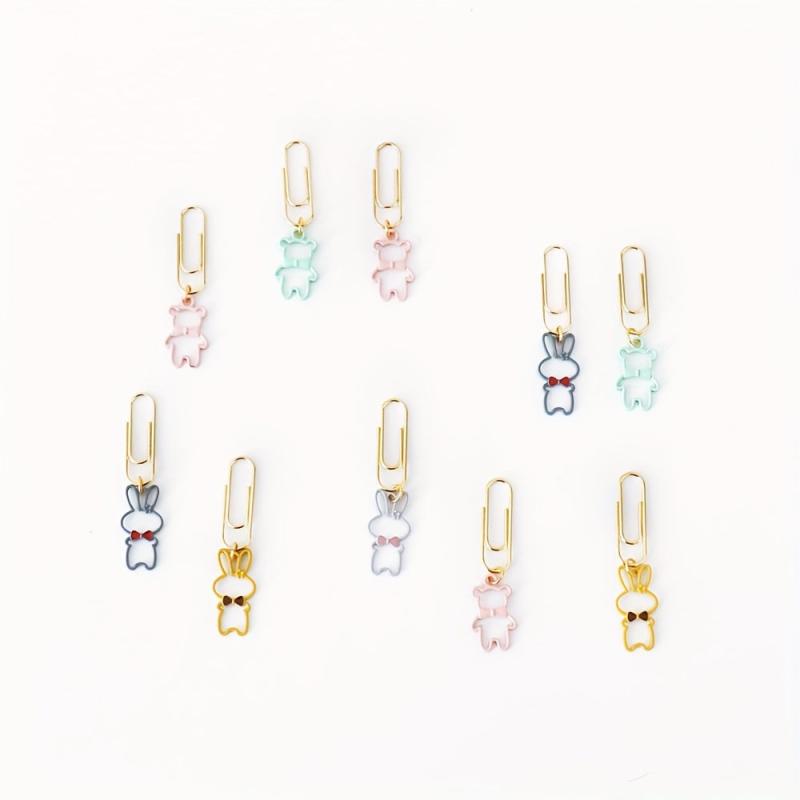 10pcs Cartoon Animal Bow Tie Bunny Bear Paper Clips