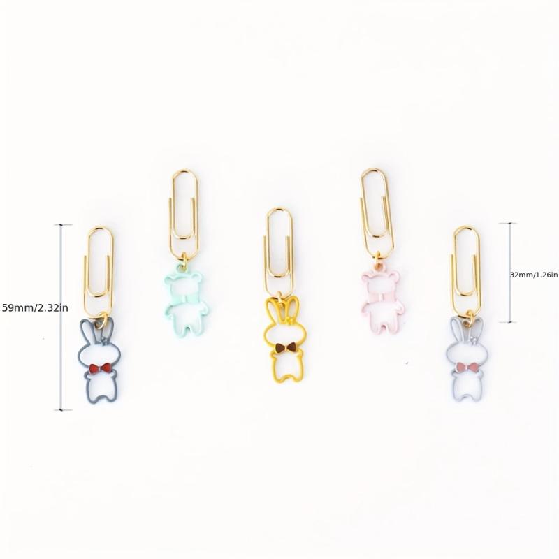 10pcs Cartoon Animal Bow Tie Bunny Bear Paper Clips