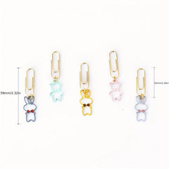 10pcs Cartoon Animal Bow Tie Bunny Bear Paper Clips