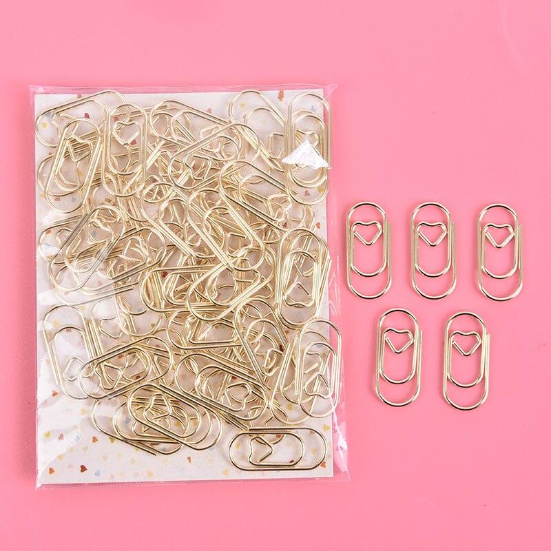 Mini Love Paper Clip Metal Creative Golden Shaped Paper Clip