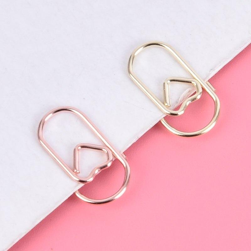 Mini Love Paper Clip Metal Creative Golden Shaped Paper Clip