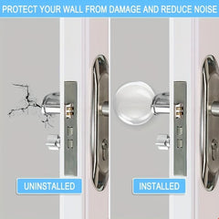 4PCS Rubber Door Handle Stopper Round Wall Shield Quiet Wall Protector