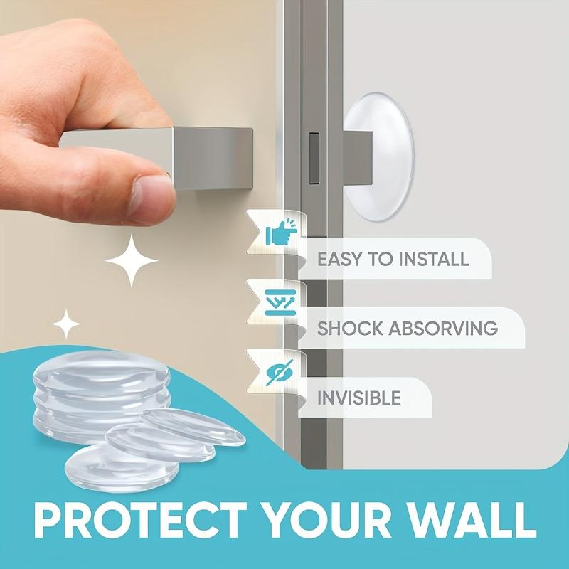 4PCS Rubber Door Handle Stopper Round Wall Shield Quiet Wall Protector