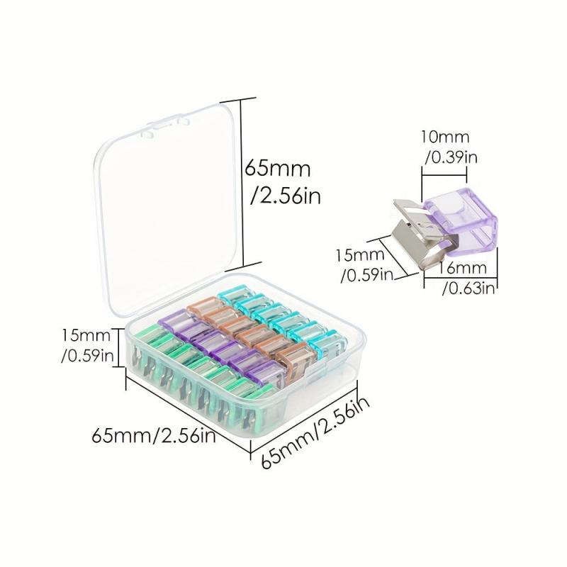 25pcs Large Acrylic Metal Slide Clips Set 15mm 20mm & 25mm