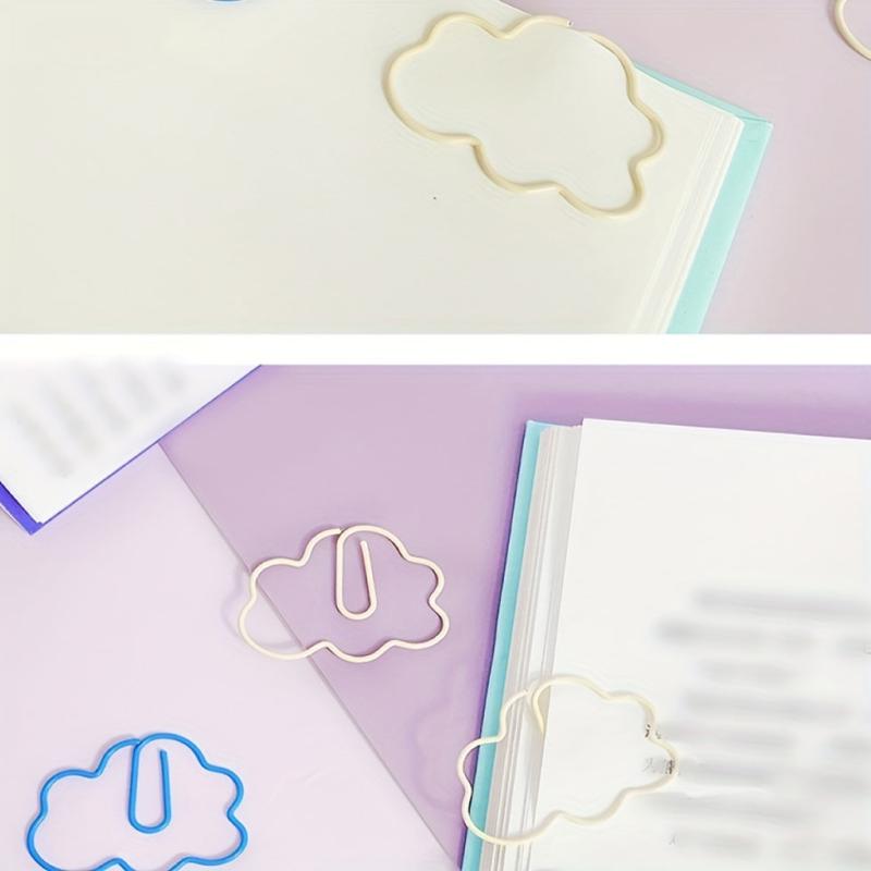 20pcs Cloud Shape Paper Clips For Desk Organizers