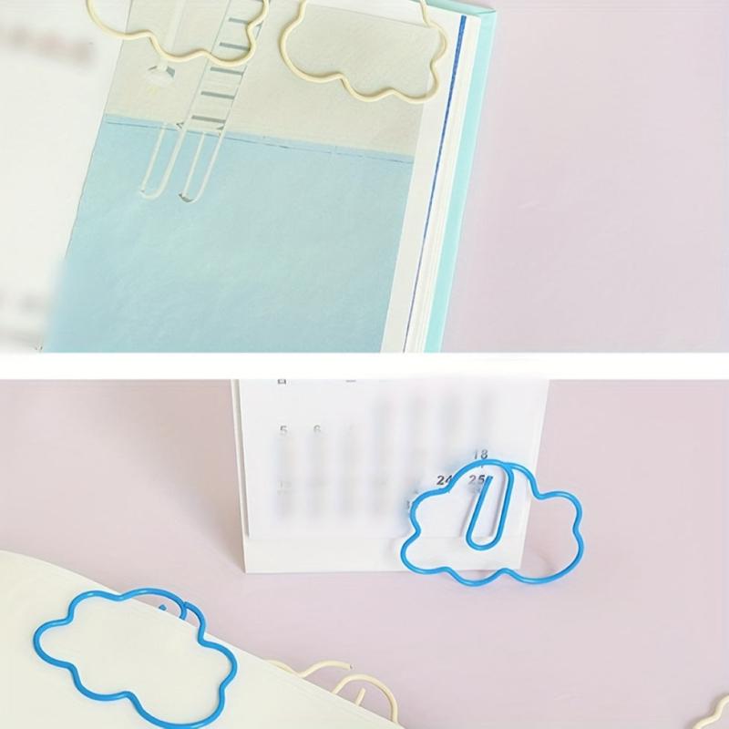 20pcs Cloud Shape Paper Clips For Desk Organizers