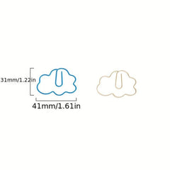 20pcs Cloud Shape Paper Clips For Desk Organizers