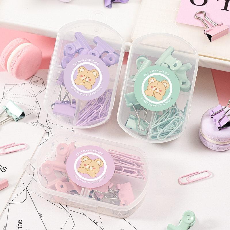 23pcs Clip Set Paper Clips Ticket Holders Binder Clips Boxed Combo Office Suppli