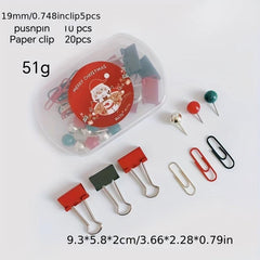 Christmas Style Pushpins Paper Clips Assorted Colors 100-Count