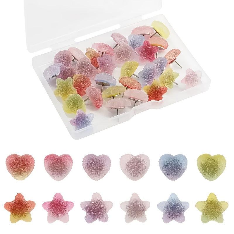 32 Plastic Decorative Push Pins for Walls Office Hanging Posters