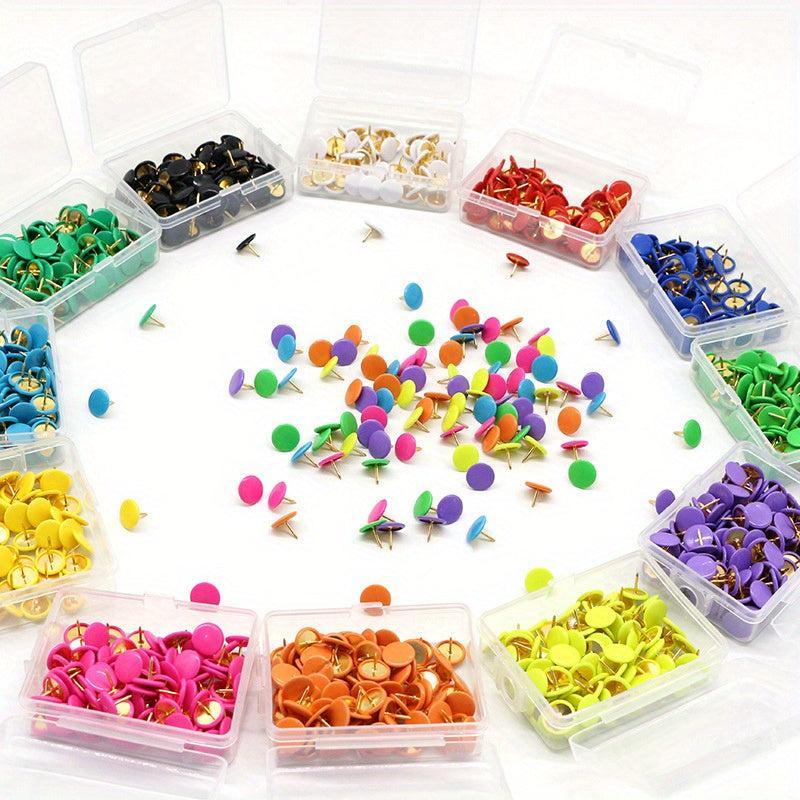 1500 Colorful Covered Plastic Thumbtacks