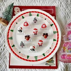 10pcs Mixed Small Clip Red Long Tail Clip Christmas Version Student Stationery