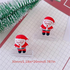 10pcs Mixed Small Clip Red Long Tail Clip Christmas Version Student Stationery
