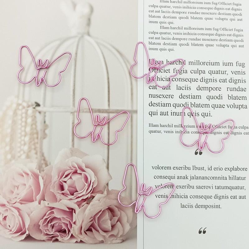 15pcs Butterfly Metal Paper Clips Bookmarks Office School Stationery