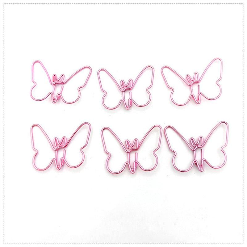 15pcs Butterfly Metal Paper Clips Bookmarks Office School Stationery