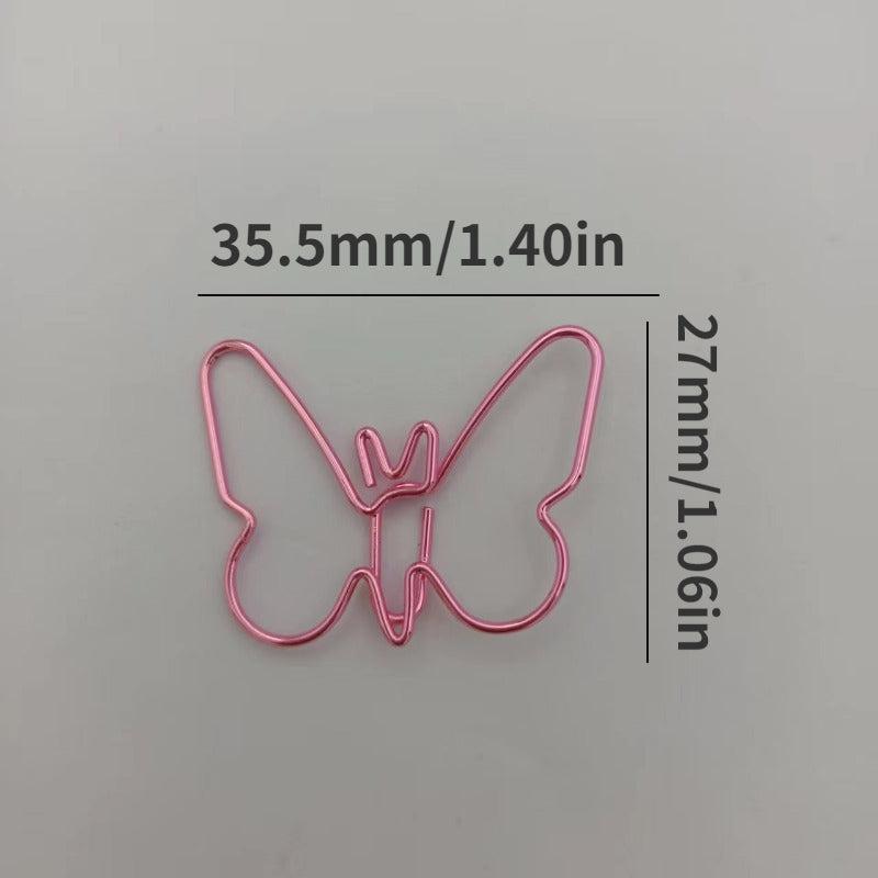 15pcs Butterfly Metal Paper Clips Bookmarks Office School Stationery