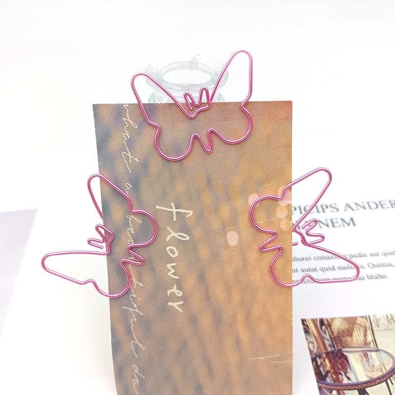 15pcs Butterfly Metal Paper Clips Bookmarks Office School Stationery