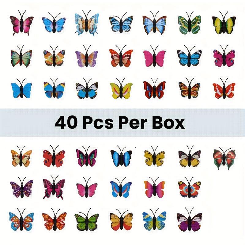 40pcs Butterfly Push Pins Decorative Big Head Pins For Wall Hanging