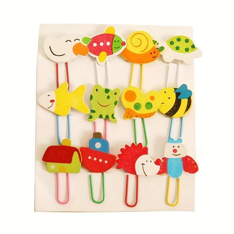 20pcs Cartoon Animal Paper Clip Sticky Note Needle Office Supplies