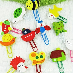 20pcs Cartoon Animal Paper Clip Sticky Note Needle Office Supplies