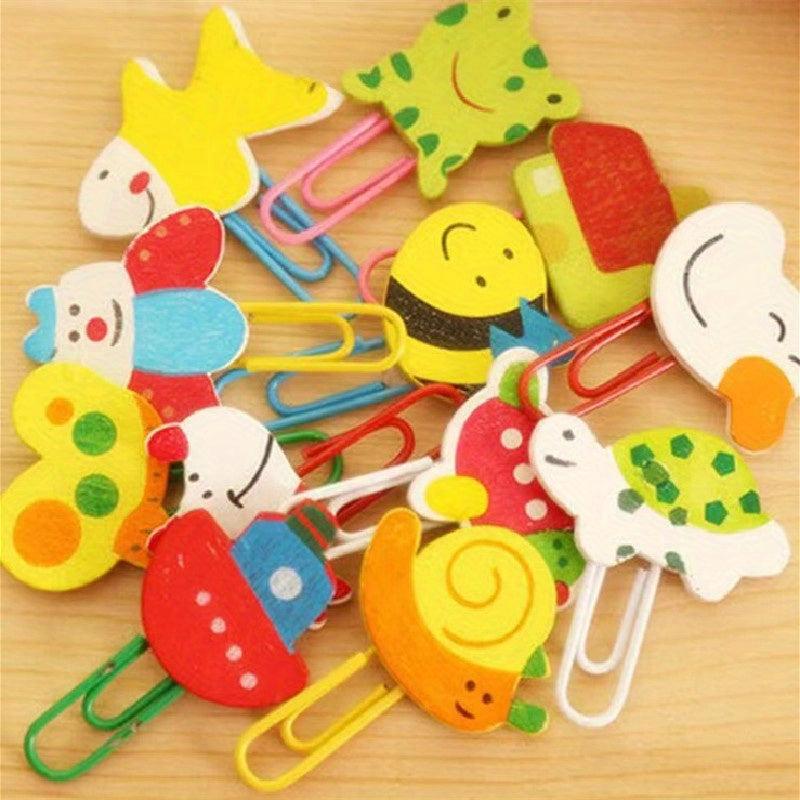 20pcs Cartoon Animal Paper Clip Sticky Note Needle Office Supplies