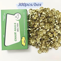 300pcs 14 10mm Golden Thumb Tacks Round Office Classroom Nailhead