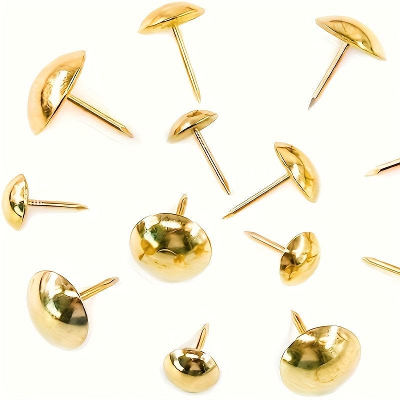 300pcs 14 10mm Golden Thumb Tacks Round Office Classroom Nailhead