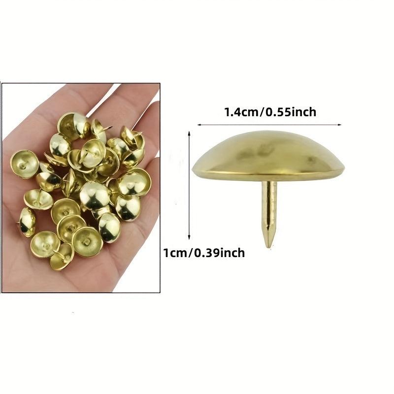 300pcs 14 10mm Golden Thumb Tacks Round Office Classroom Nailhead