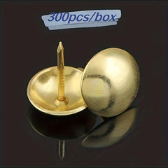 300pcs 14 10mm Golden Thumb Tacks Round Office Classroom Nailhead