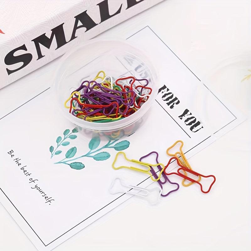 150pcs Bone Paper Clips Leaf Book Clips Creative Document Pins