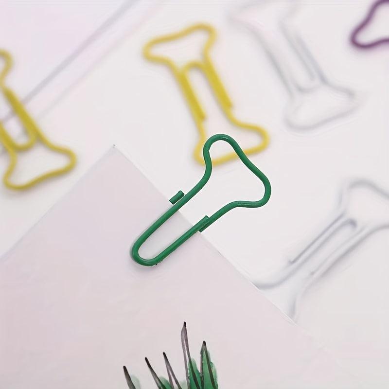150pcs Bone Paper Clips Leaf Book Clips Creative Document Pins