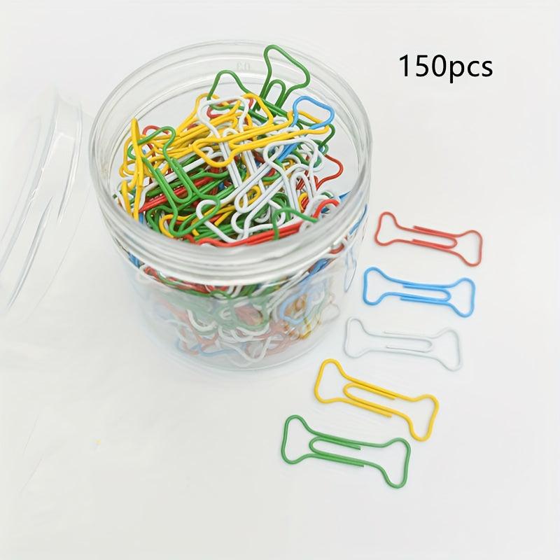 150pcs Bone Paper Clips Leaf Book Clips Creative Document Pins