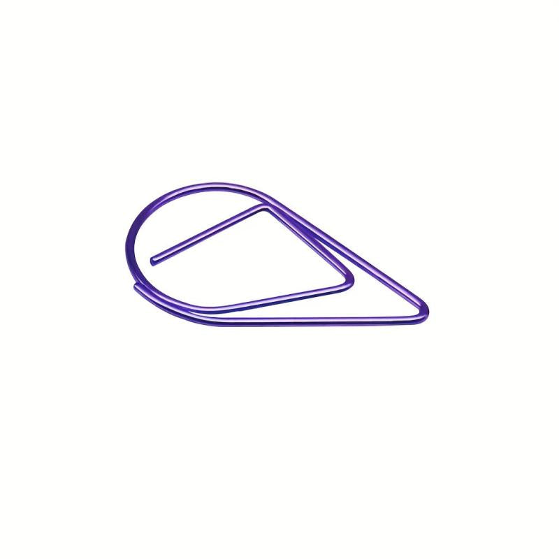 50pcs 25mm Colorful Water Droplet Paper Clips Office Student Stationery