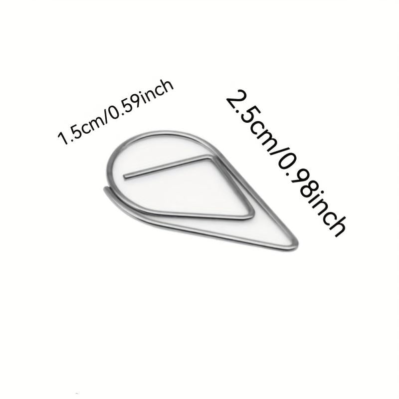 50pcs 25mm Colorful Water Droplet Paper Clips Office Student Stationery