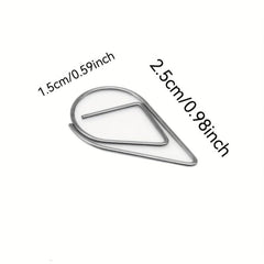 50pcs 25mm Colorful Water Droplet Paper Clips Office Student Stationery