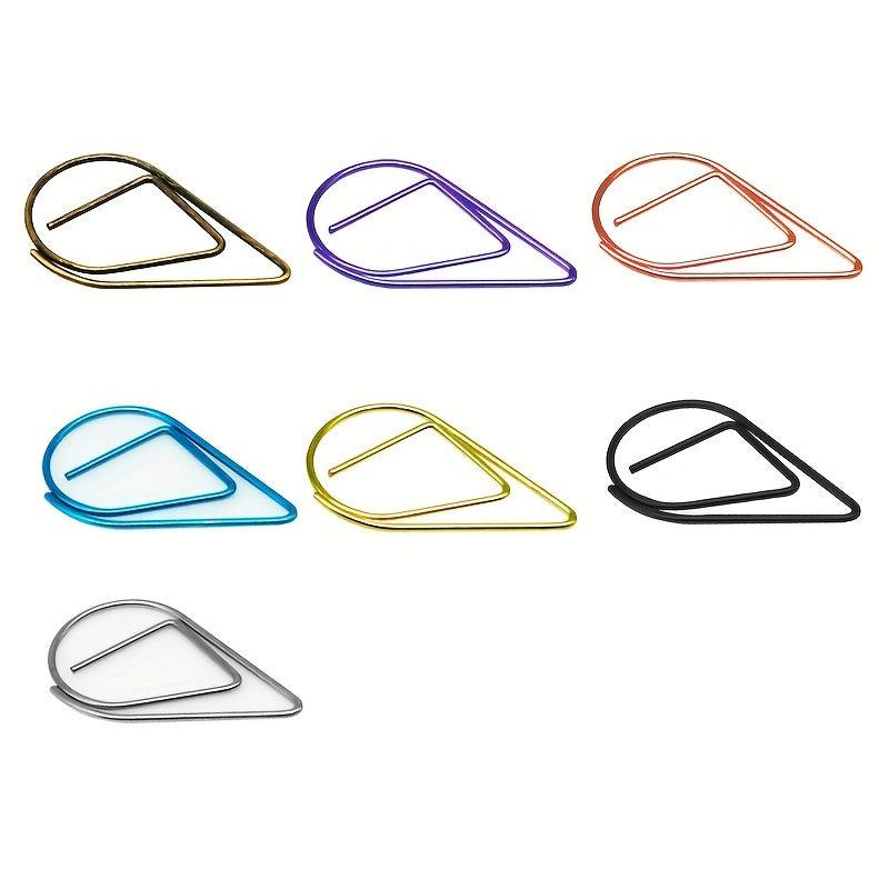 50pcs 25mm Colorful Water Droplet Paper Clips Office Student Stationery