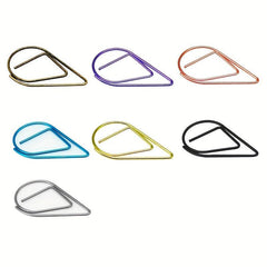 50pcs 25mm Colorful Water Droplet Paper Clips Office Student Stationery