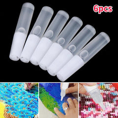 6pcs Diamond Painting Accessories Glue Non-toxic Bottled Cross Stitch Artwork