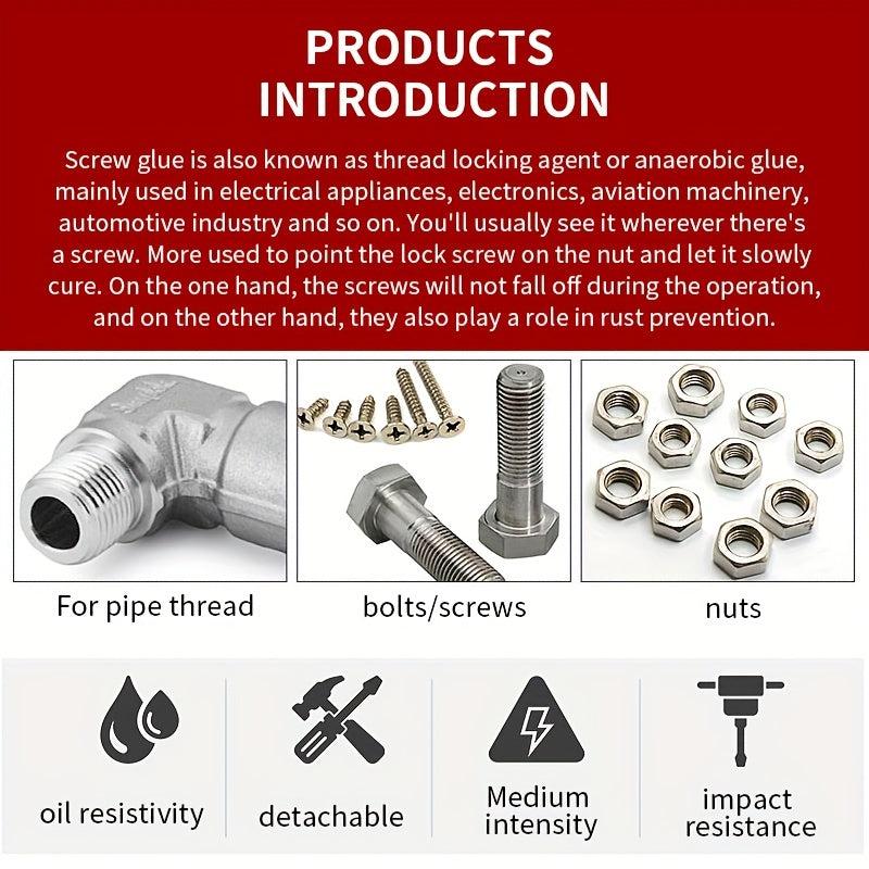 Screw Glue Metal Thread Locking Agent Adhesive 50ML Medium Strength