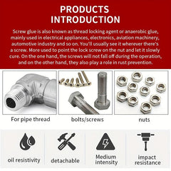 Screw Glue Metal Thread Locking Agent Adhesive 50ML Medium Strength