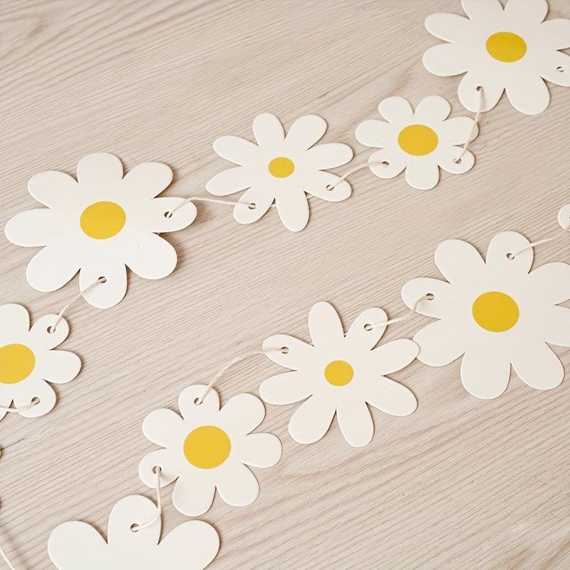 Birthday Party Decorations Daisies Pull Flowers Chrysanthemum Flag Banner