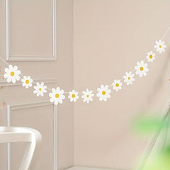 Birthday Party Decorations Daisies Pull Flowers Chrysanthemum Flag Banner