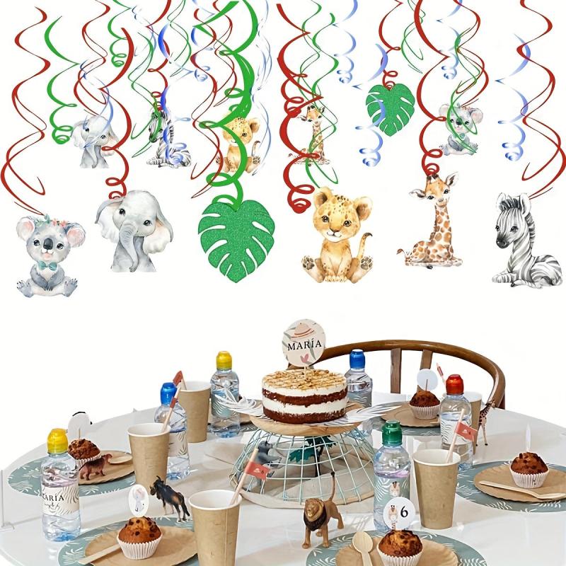 6pcs Jungle Safari Animal Hanging Streamers for Party Decor