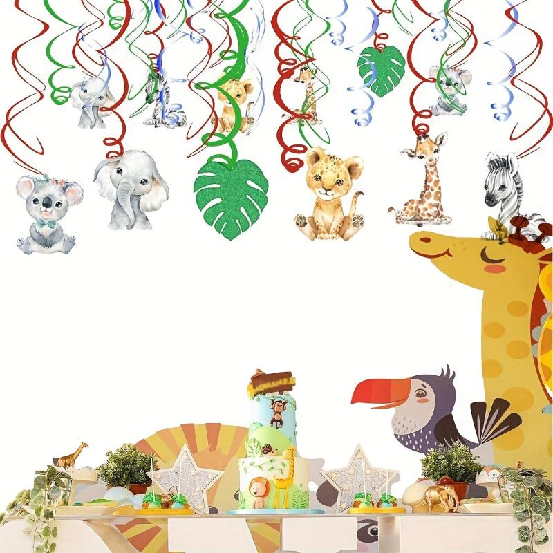 6pcs Jungle Safari Animal Hanging Streamers for Party Decor