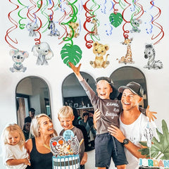 6pcs Jungle Safari Animal Hanging Streamers for Party Decor