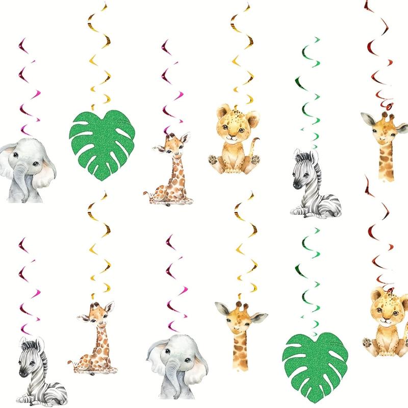 6pcs Jungle Safari Animal Hanging Streamers for Party Decor