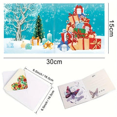 12pcs 5D Diamond Painting Holiday Thank You Card Making Kit 15x24cm