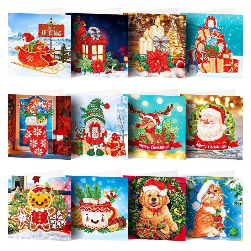 12pcs 5D Diamond Painting Holiday Thank You Card Making Kit 15x24cm