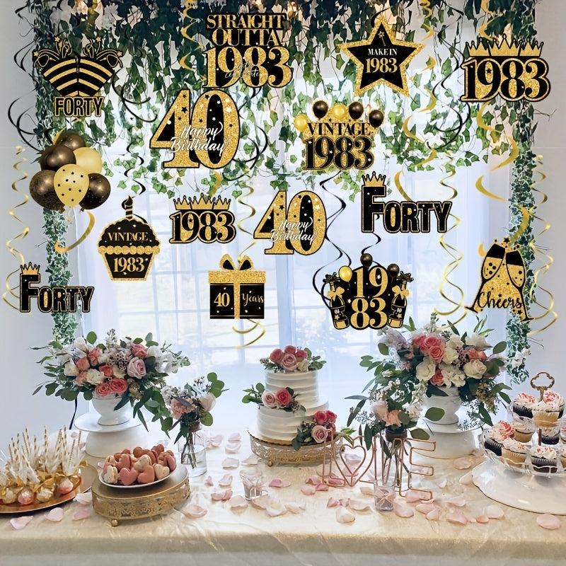 40th Birthday Party Hanging Ornaments Decorative Arrangement